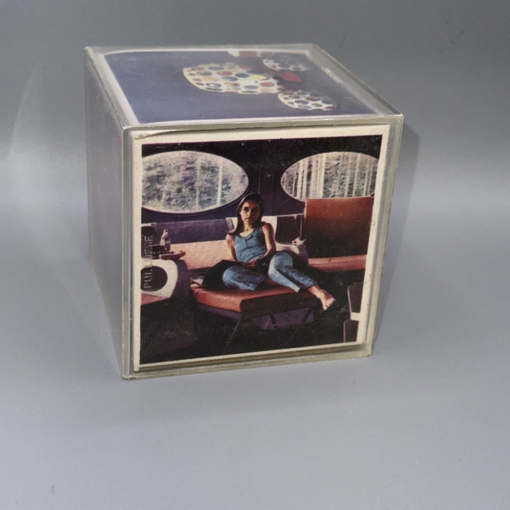 Vintage Acrylic Photo Cube Block Frame 1970's Holds 6 Pictures Original Inserts